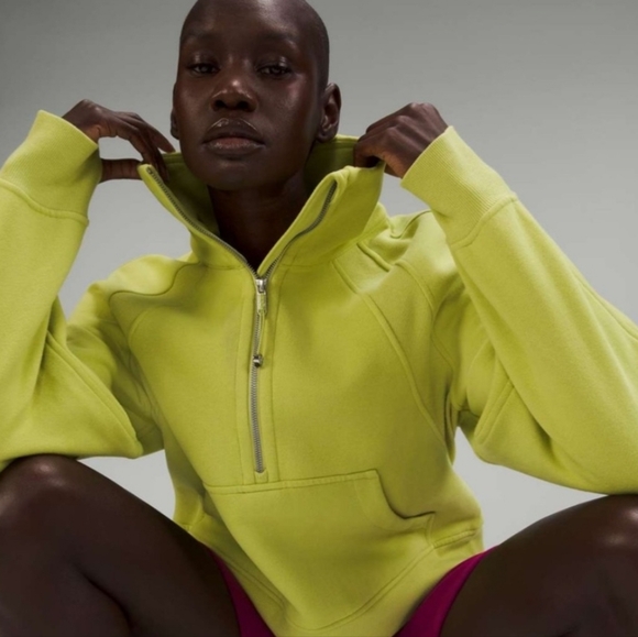 LULULEMON SCUBA OVERSIZED HALF ZIP HOODIE SWEATSHIRT IN WASABI - Picture 3 of 9